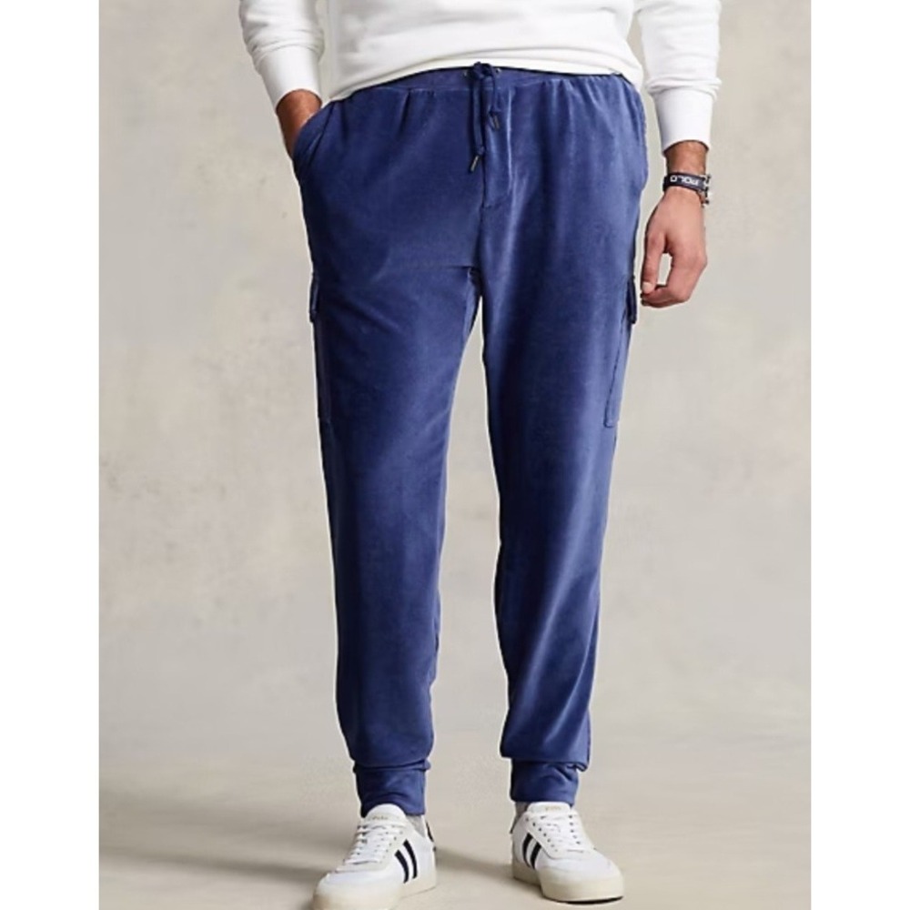 POLO RALPH LAUREN KNIT CORDUROY CARGO PANTS BLUE MENS SIZE 3XL